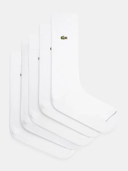 Skarpety Lacoste Cotton czysta biel 5 sztuk białe