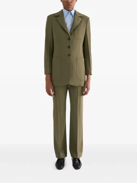 Pantaloni Jil Sander de lână verde