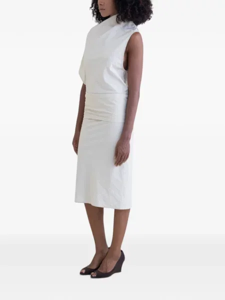Rochie midi Belle Anna asimetrică drapată