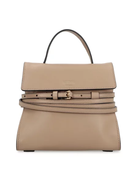 Mała torebka skórzana Moschino skórzana beżowa