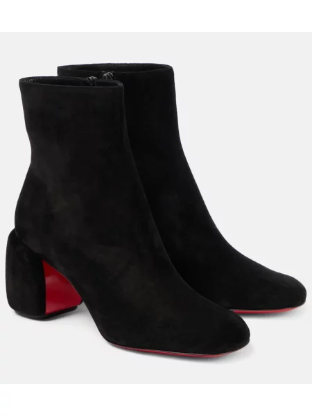 Cizme scurte Christian Louboutin din piele de căprioară negru