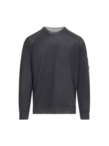 Sweter C.p. Company z wełny merino z okrągłym dekoltem czarny