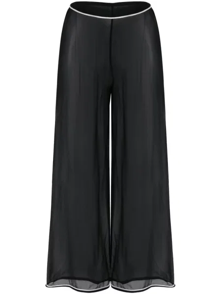Pantaloni Bode de mătase transparente negru
