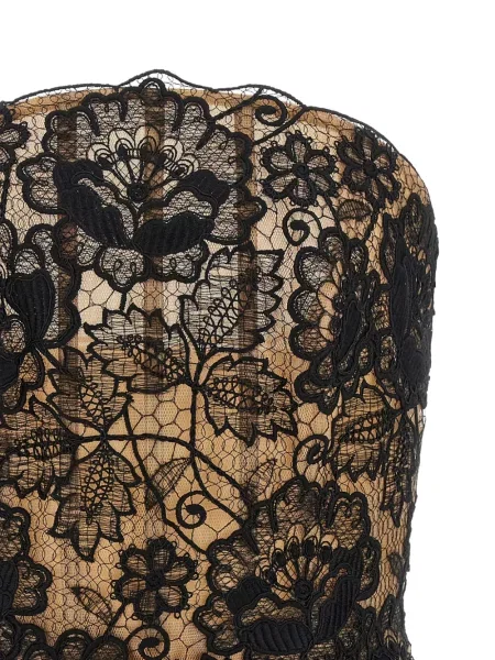 Топ Elie Saab на цветя с дантела черно