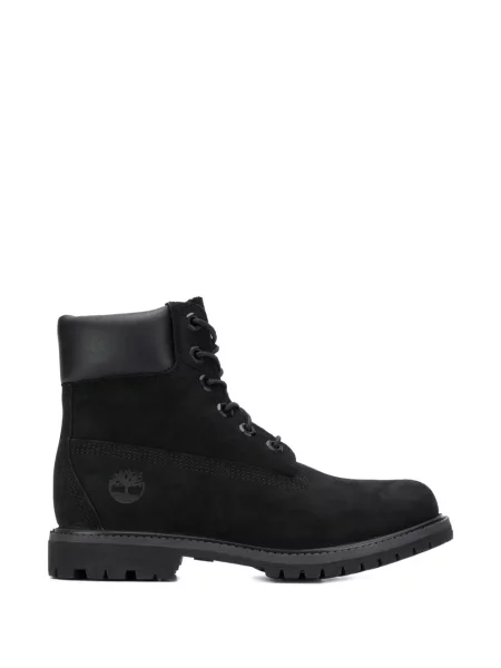 Fűzős bőr bokacsizma Timberland fekete