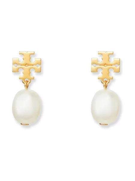 Tory Burch Kolczyki KIRA PEARL DROP żółte