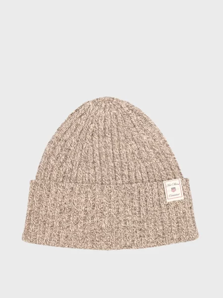 Шерстяная шапка Gant бежевая