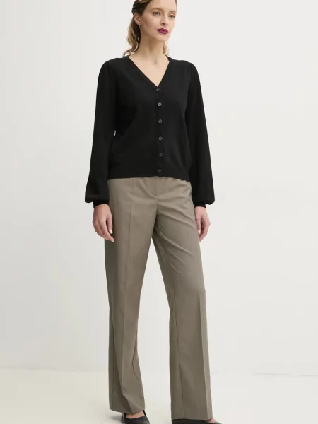 Bruuns Bazaar spodnie proste high waist szary