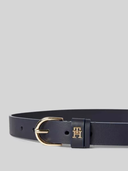 Tommy Hilfiger pasek skórzany Kobiety skóra niebieski jednolity 85 granatowy