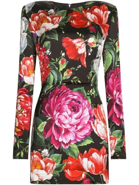 Rochie Dolce & Gabbana cu model floral cu imagine negru