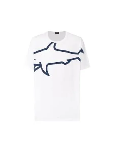 Koszulka Paul & Shark z nadrukiem biała