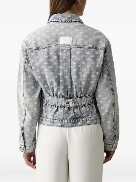 Geacă de blugi Armani Exchange cu imagine albastru