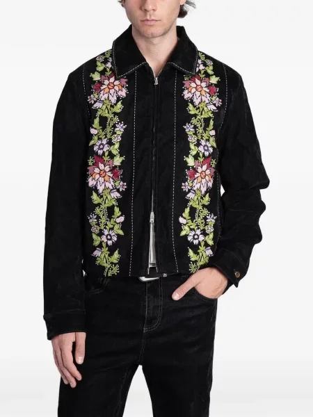 Geacă Amiri cu model floral negru