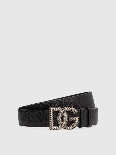 Кожаный ремень Dolce&gabbana с ремешками черный