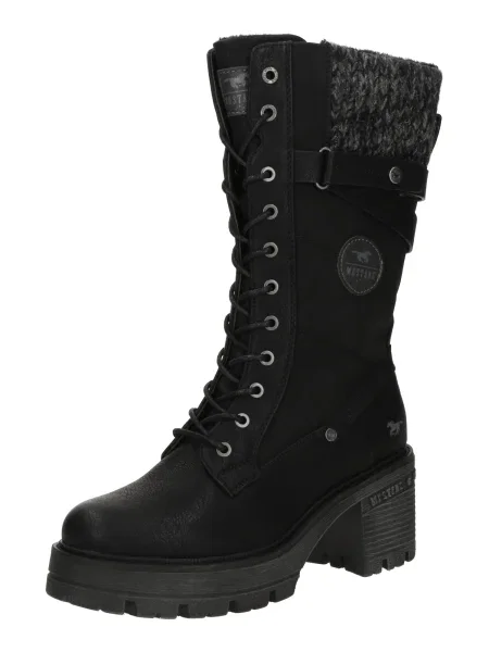 Šněrovací polobotky Mustang černé