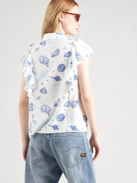VERO MODA Blúzka VMSEASHELL modrá / svetlomodrá biela