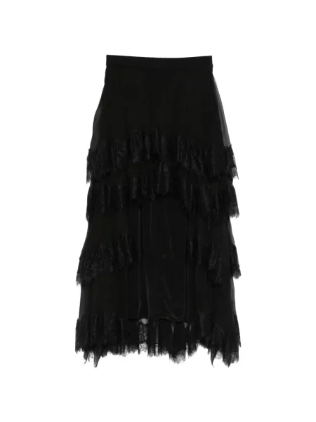 Пола Mes Demoiselles с волани с дантела черно