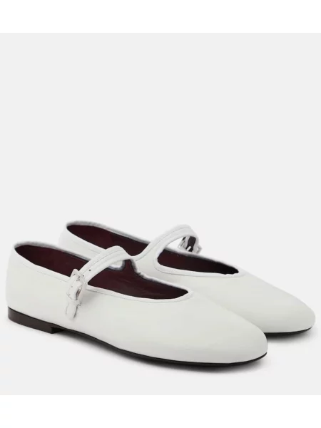 Balerini The Row din piele alb