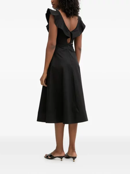 Rochie midi Twinset cu volane negru