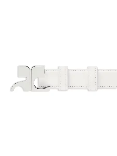 Curea Courreges din piele alb