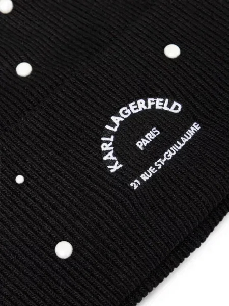 Căciulă Karl Lagerfeld cu perle negru