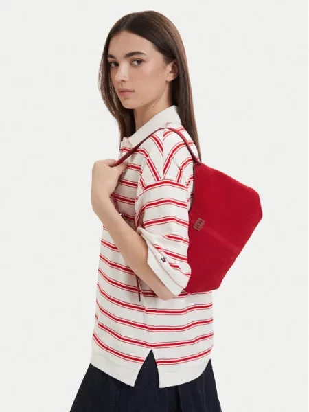 Tommy Jeans torba za žene od brušene kože crvena