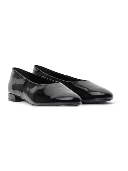 Lniane balerinki Stuart Weitzman bez obcasa czarne