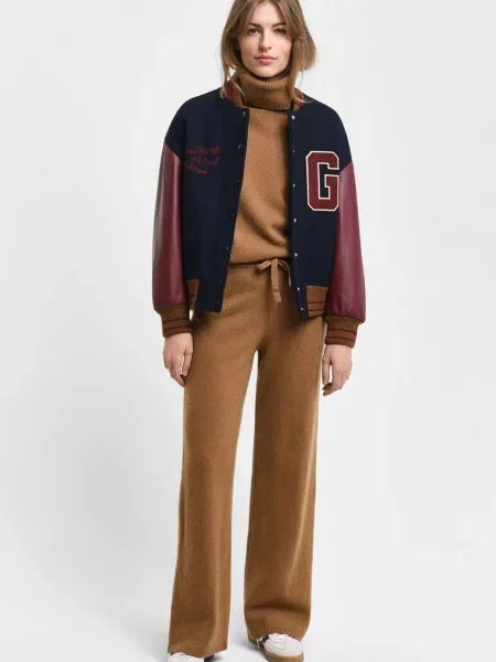 Шерстяные брюки Gant коричневые