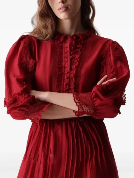 Rochie Fortela asimetrică din dantelă roșu