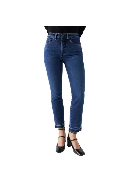 Skinny jeansy skinny Salsa niebieskie