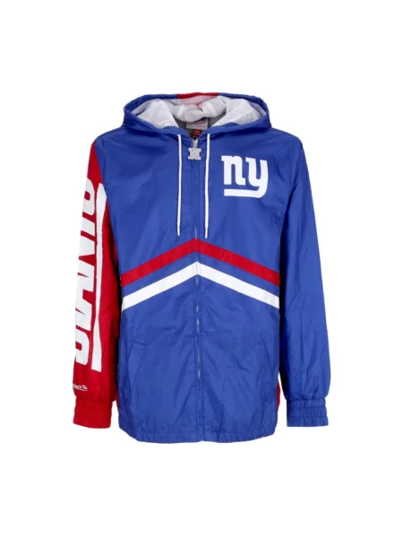 Lniana kurtka Mitchell & Ness niebieska