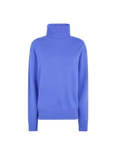 Lniany sweter z golfem The Frankie Shop niebieski