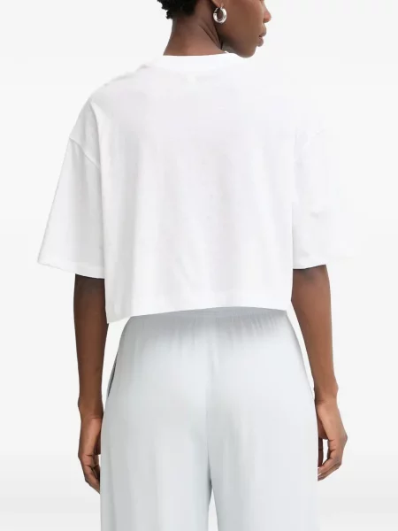 Stras decupat tricou Guess alb