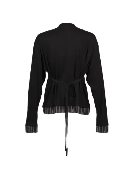 Cămașă Ann Demeulemeester cu guler henley negru