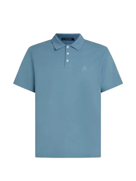 Tricou polo Karl Lagerfeld cu autograf albastru