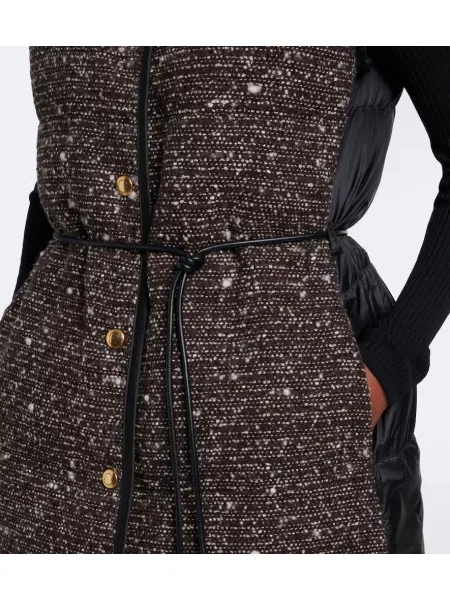 Vestă din puf Moncler de lână negru