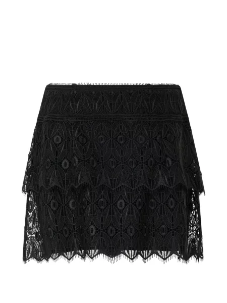 Nėriniuotas mini sijonas Alberta Ferretti a eilutė juoda