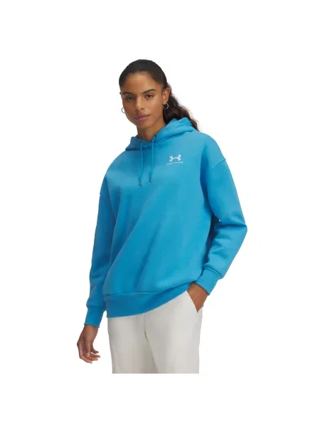 Флийс суичър с качулка Under Armour с качулка синьо