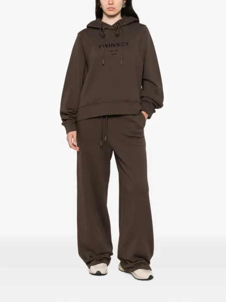 Trening Twinset cu imagine cu cordon maro
