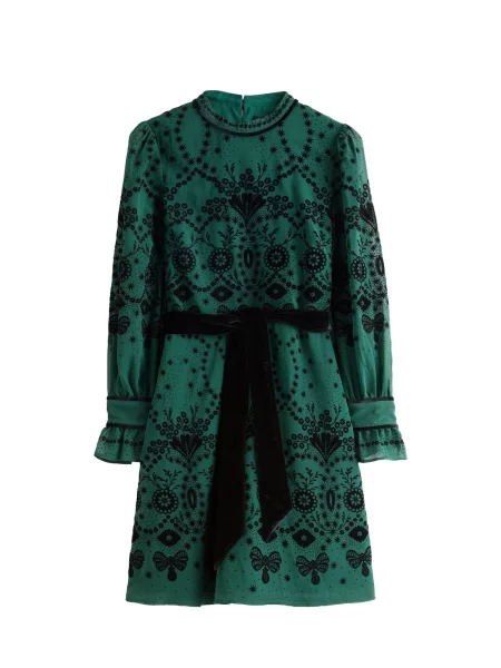 Love & roses Rochie verde smarald negru