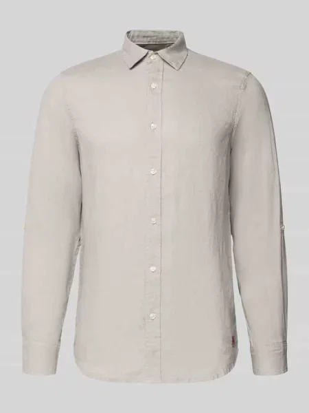 Koszula lniana o kroju slim fit z kołnierzykiem typu kent Scotch & Soda
