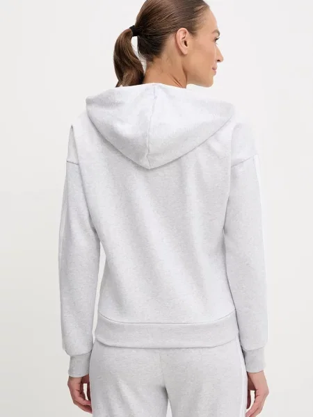 Кофта adidas Essentials з капюшоном меланж сірий
