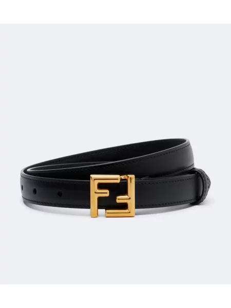 Cu centură curea Fendi din piele negru