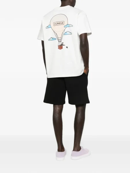 Tricou Flâneur cu imagine alb