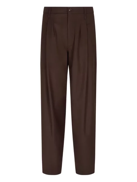 Pantaloni Giorgio Armani de lână plisate maro