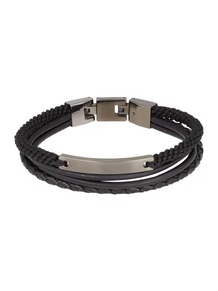 FOSSIL Zapestnica / srebrna črna