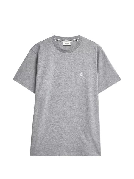 Tricou Pringle Of Scotland cu broderie gri
