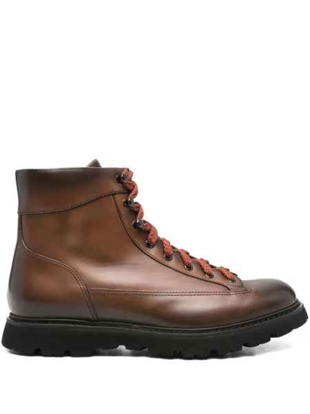 Botine Doucal's cu șireturi din piele maro