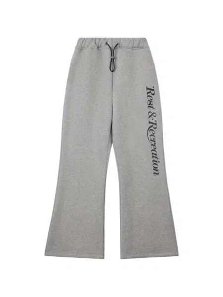 Pantaloni Rest&recreation cu autograf cu cordon gri