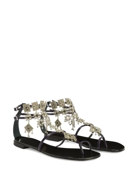 Sandale Giuseppe Zanotti din piele fără toc negru
